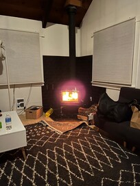 Great wood stove. It would have been nice if the stove would have been cleaned of ash prior to arrival. There wasn’t an ash can no wood at the cabin upon arrival as stated, we did find it later. Not a good spot for seniors, and the road in was pretty