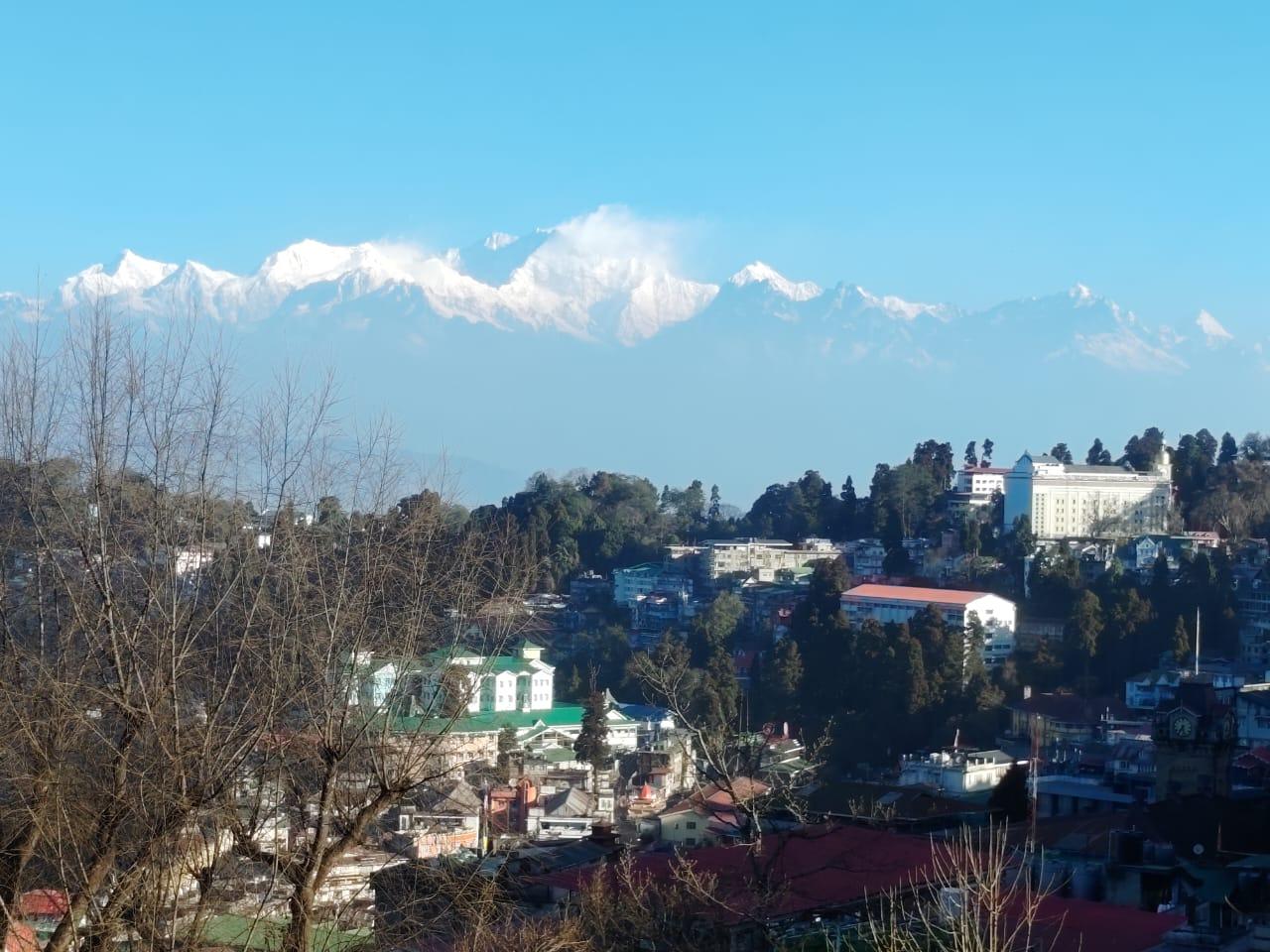 View of Kanchenjunga from hotel room window