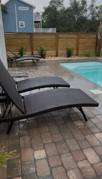 These are a few of the seats to sun bathe on.