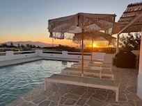 Pool view from villa