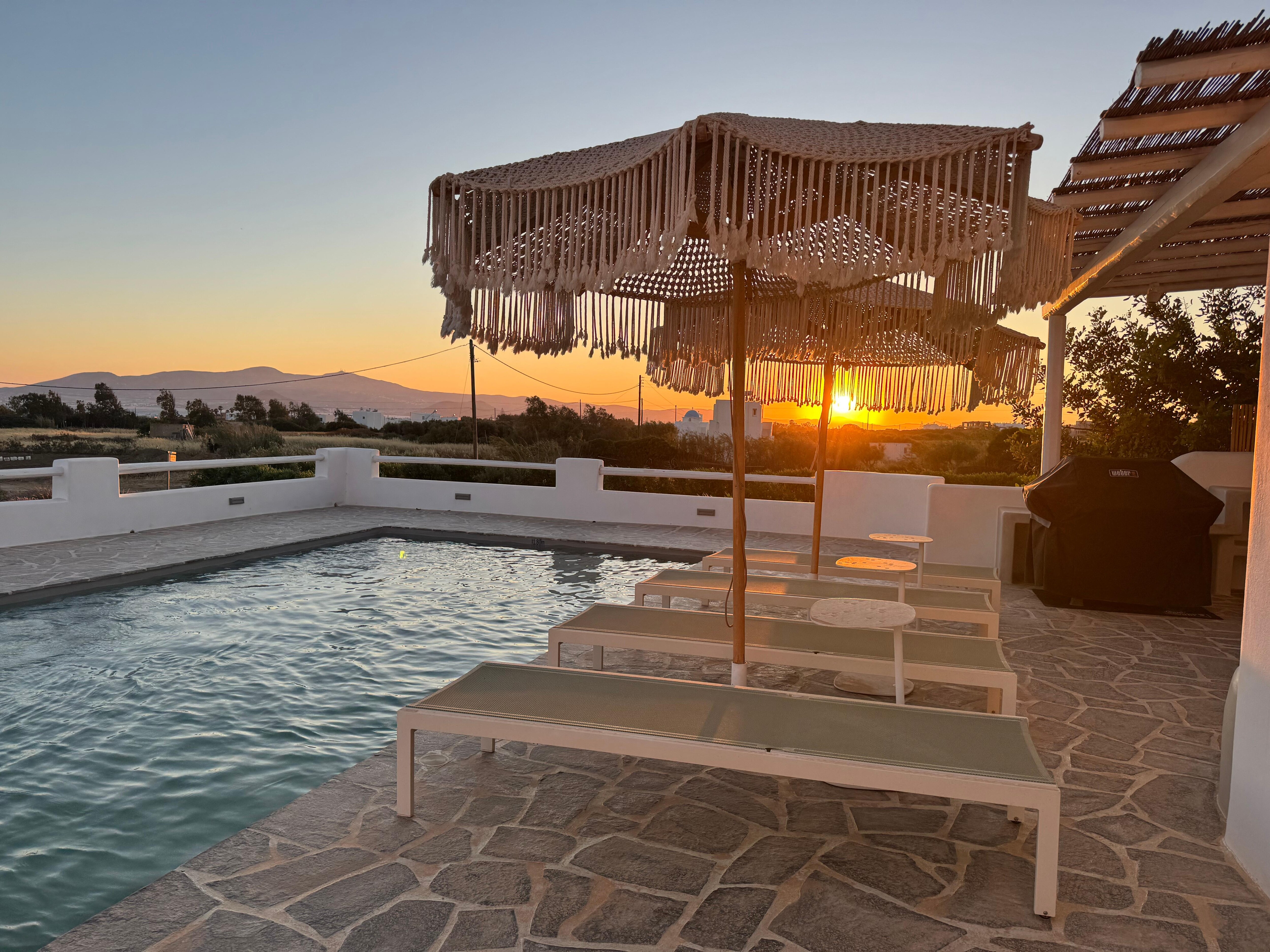 Pool view from villa