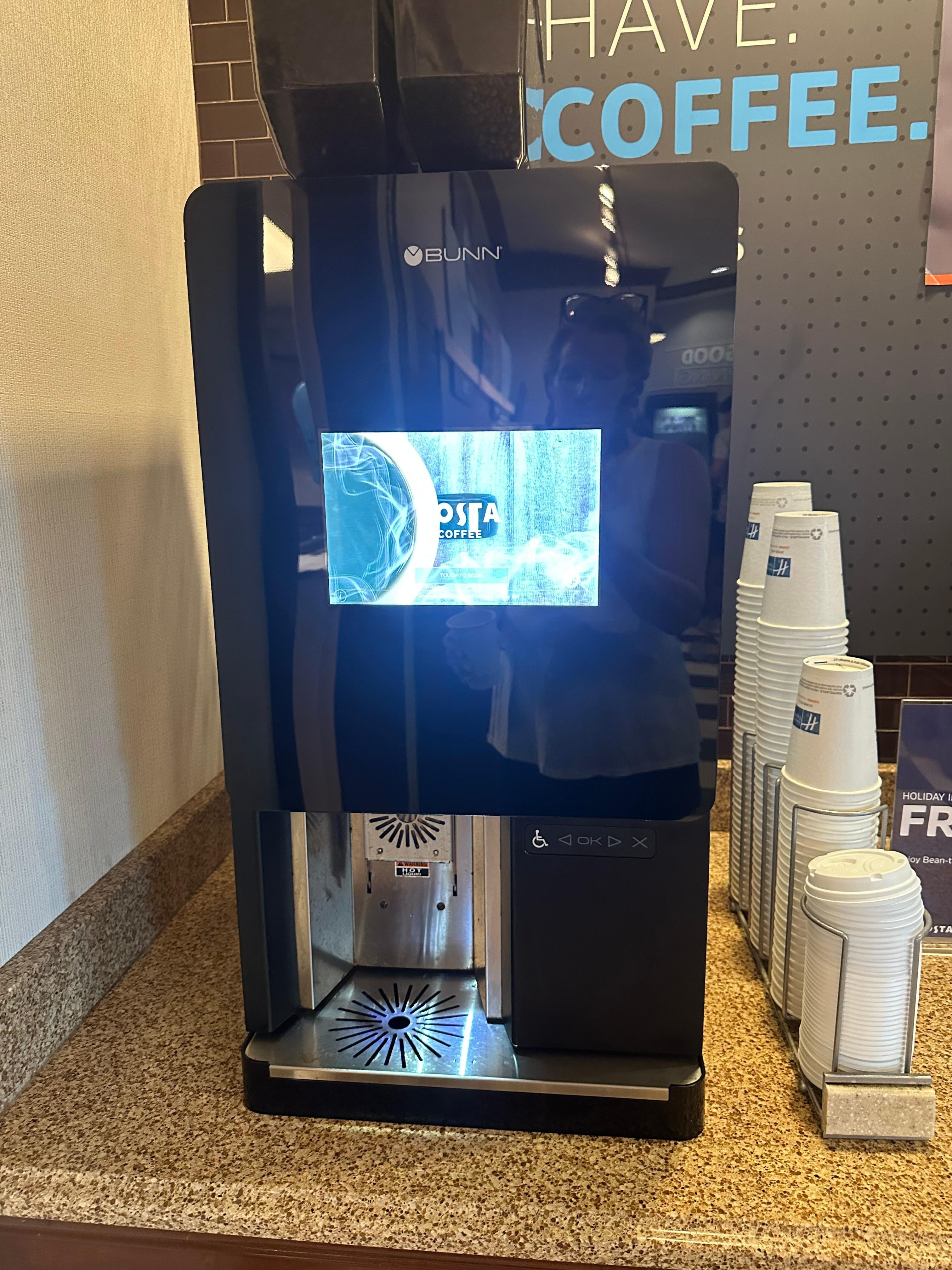 Freshly ground and brewed coffee available in the lobby 24/7