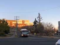Looking across the street to the hospital.