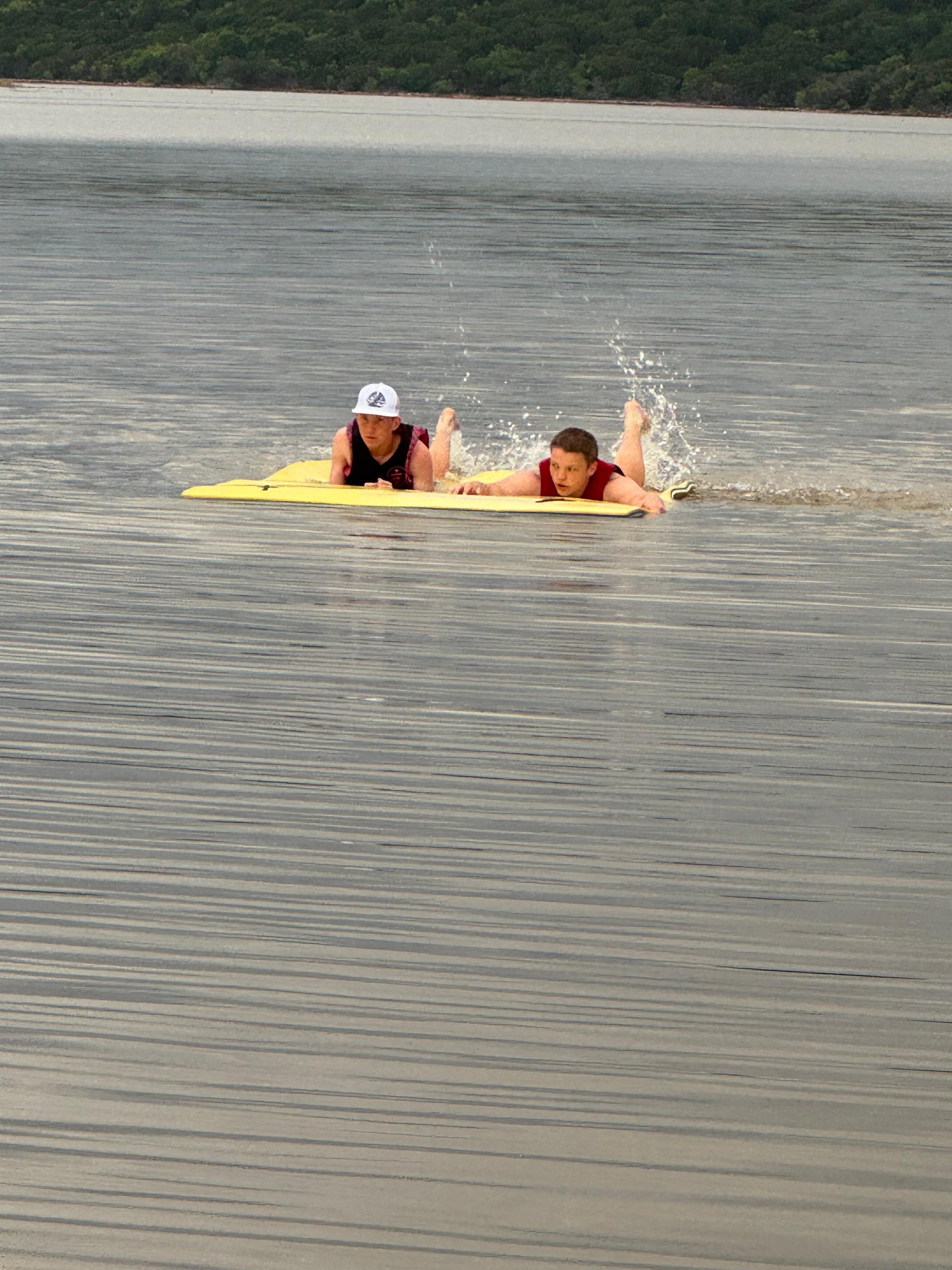 Playing around just off the dock. 