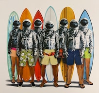 Artwork in the room.