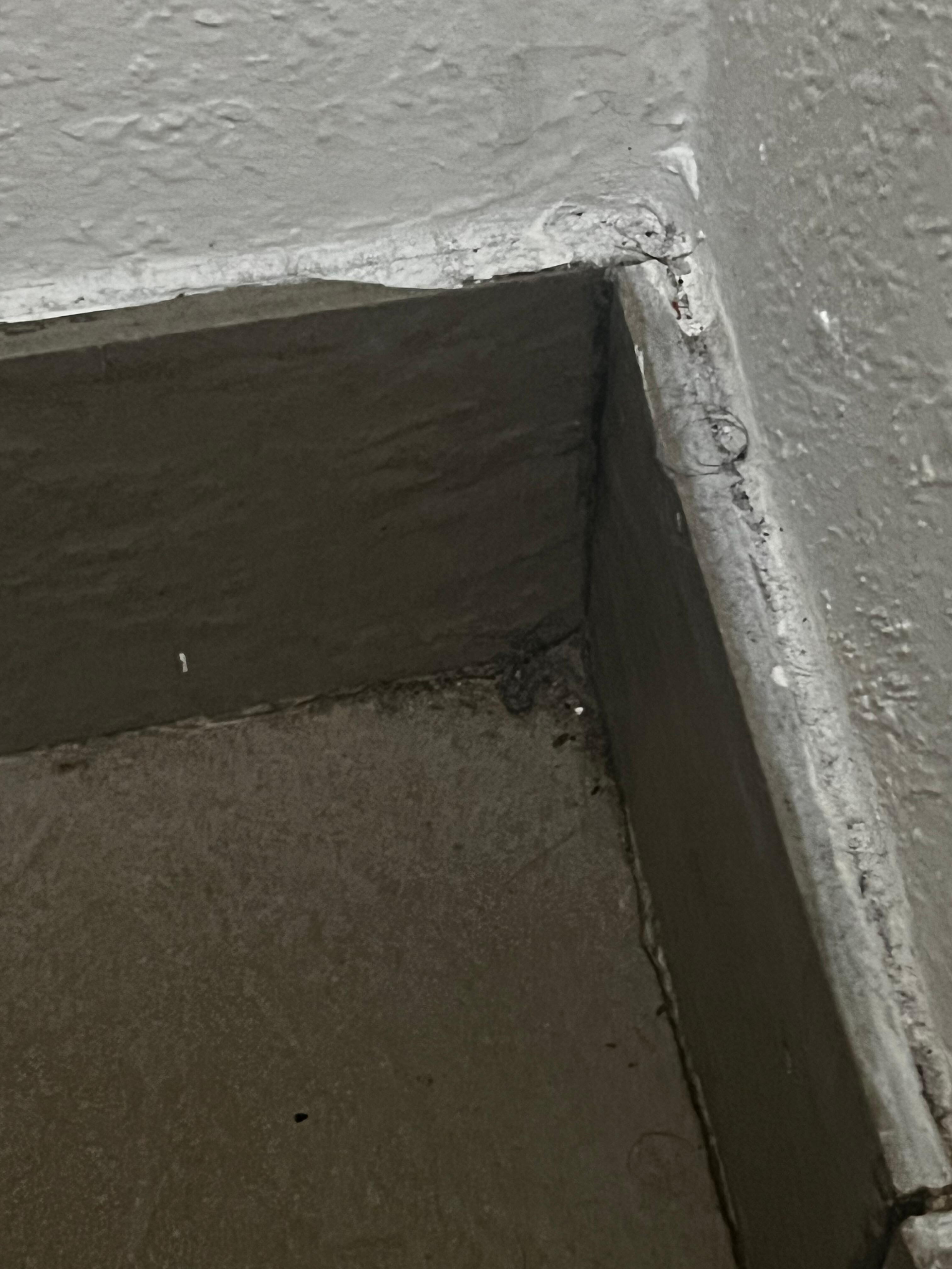 Dirty floor. You can see it hasn’t been cleaned.