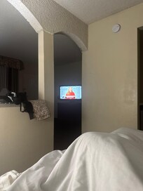 Tv was in a strange place to see from the bed
