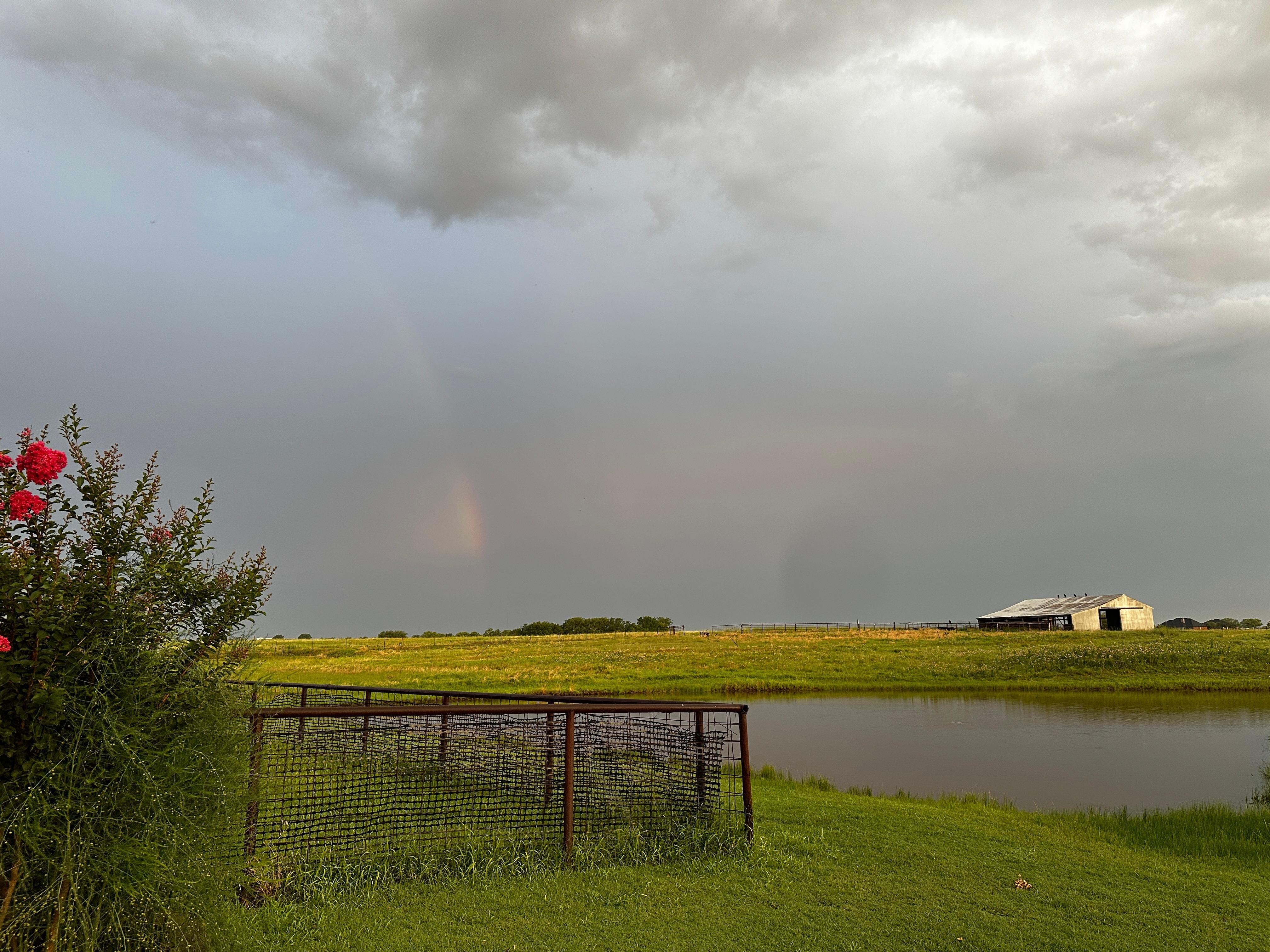 Morning sunrise with rainbow