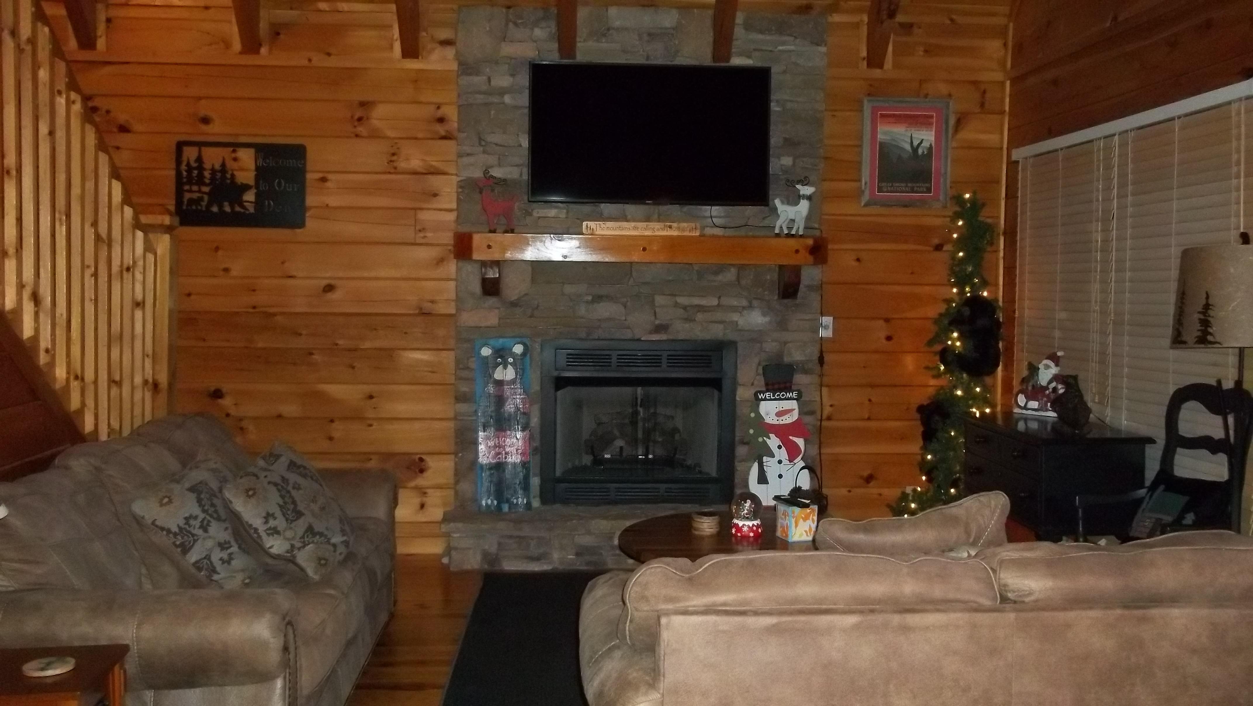 Living room with Christmas decor
