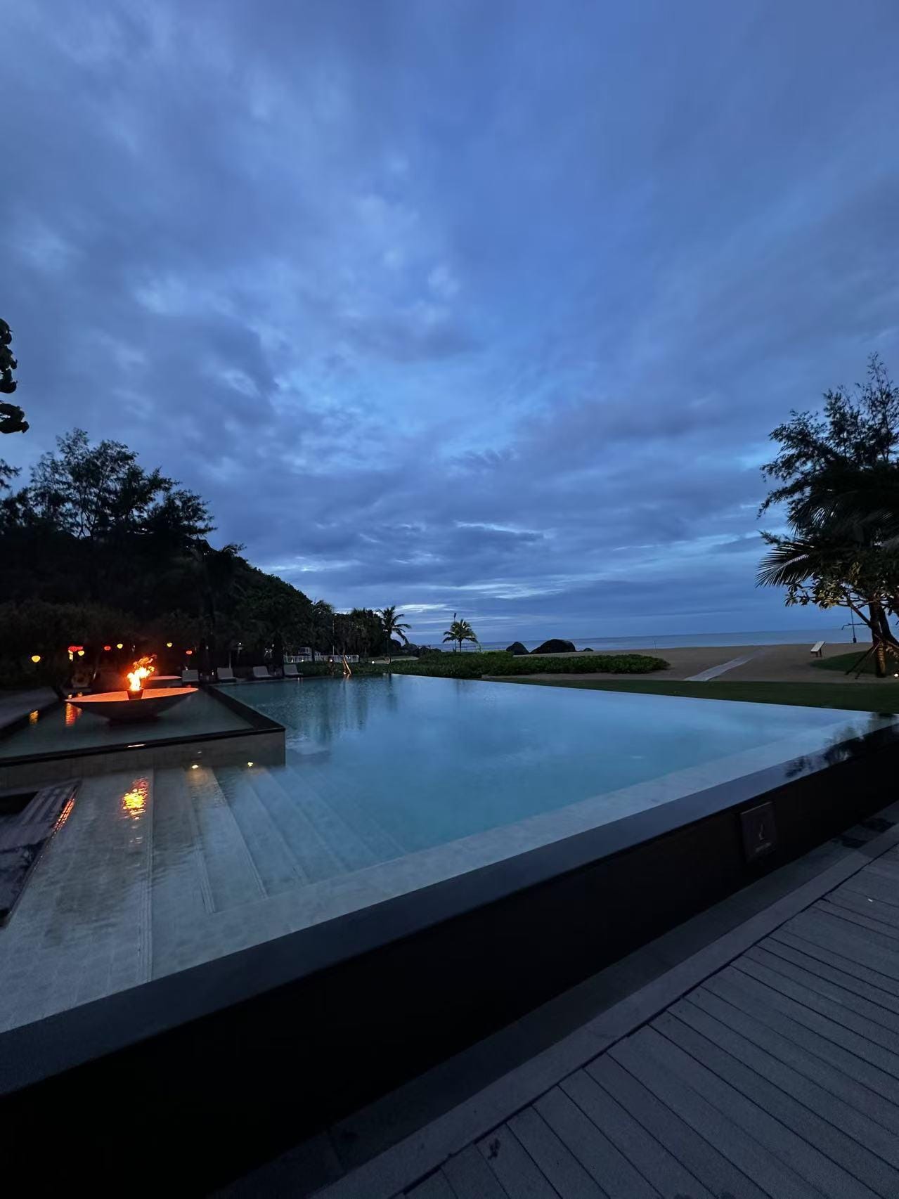 swimming pool early evening