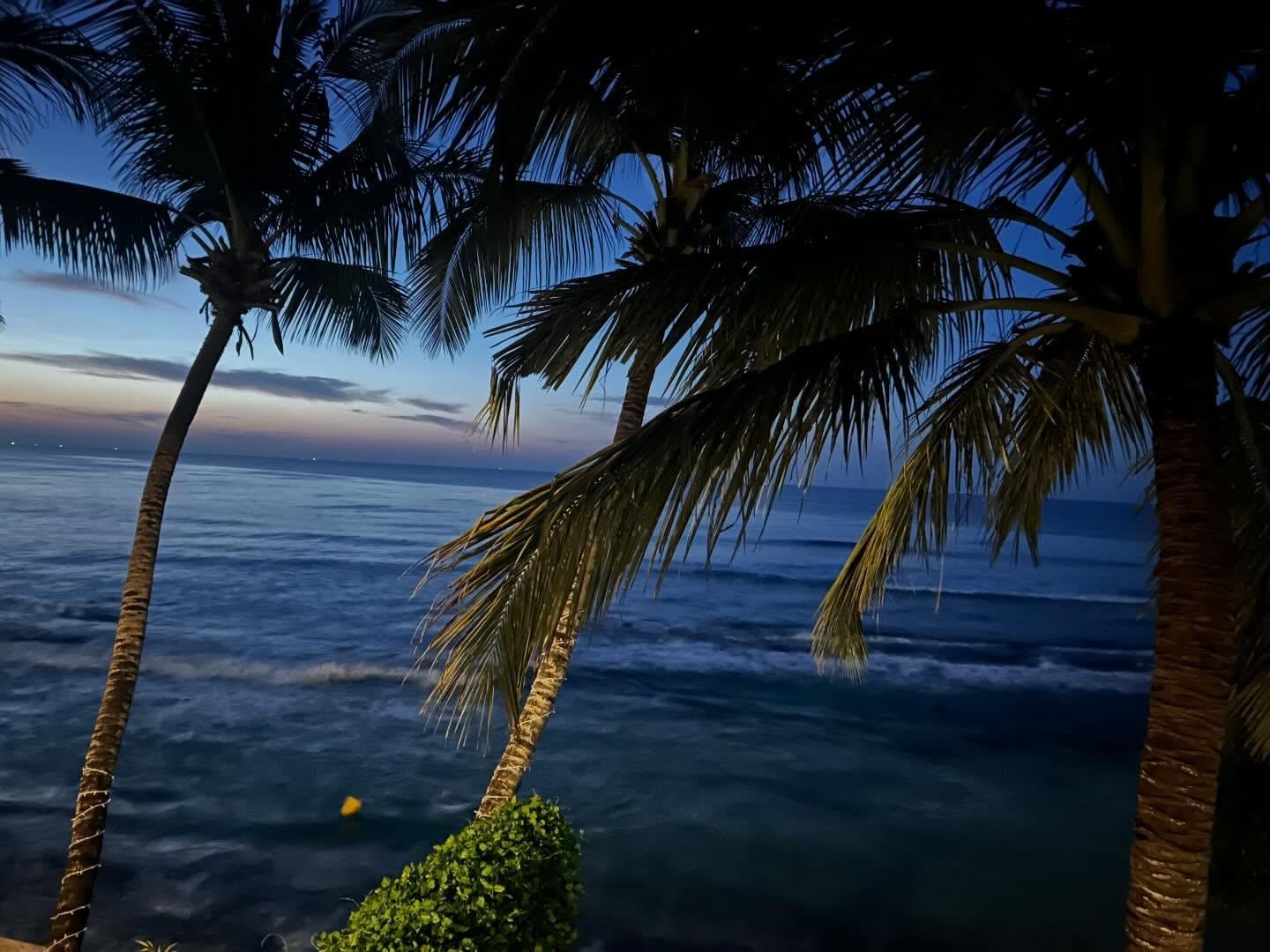 Dawn breaking from balcony