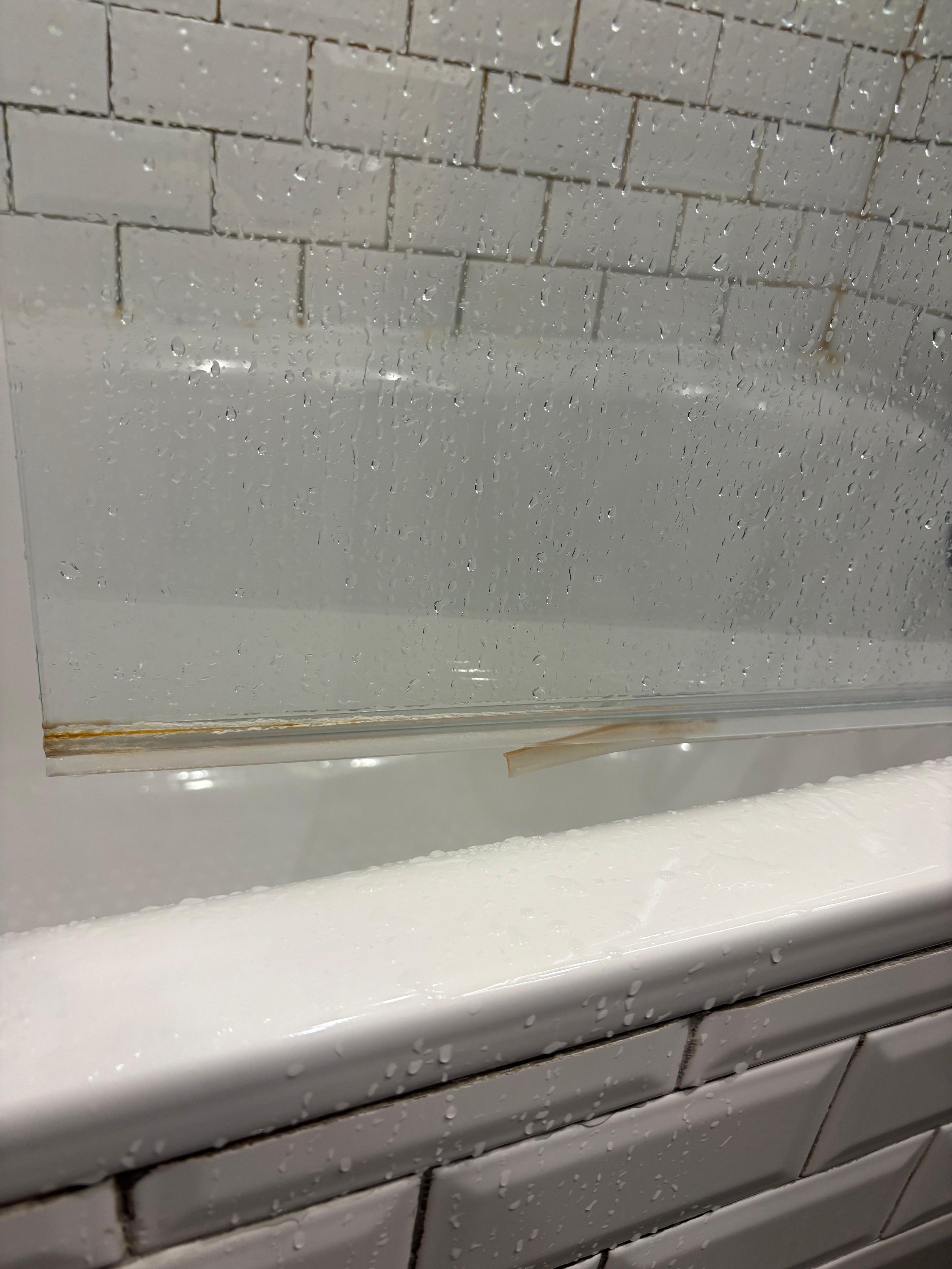 Molded and falling off safety guards on the shower.