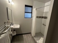 accessible bathroom and step in shower