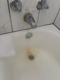 Bathtub was dirty and stained