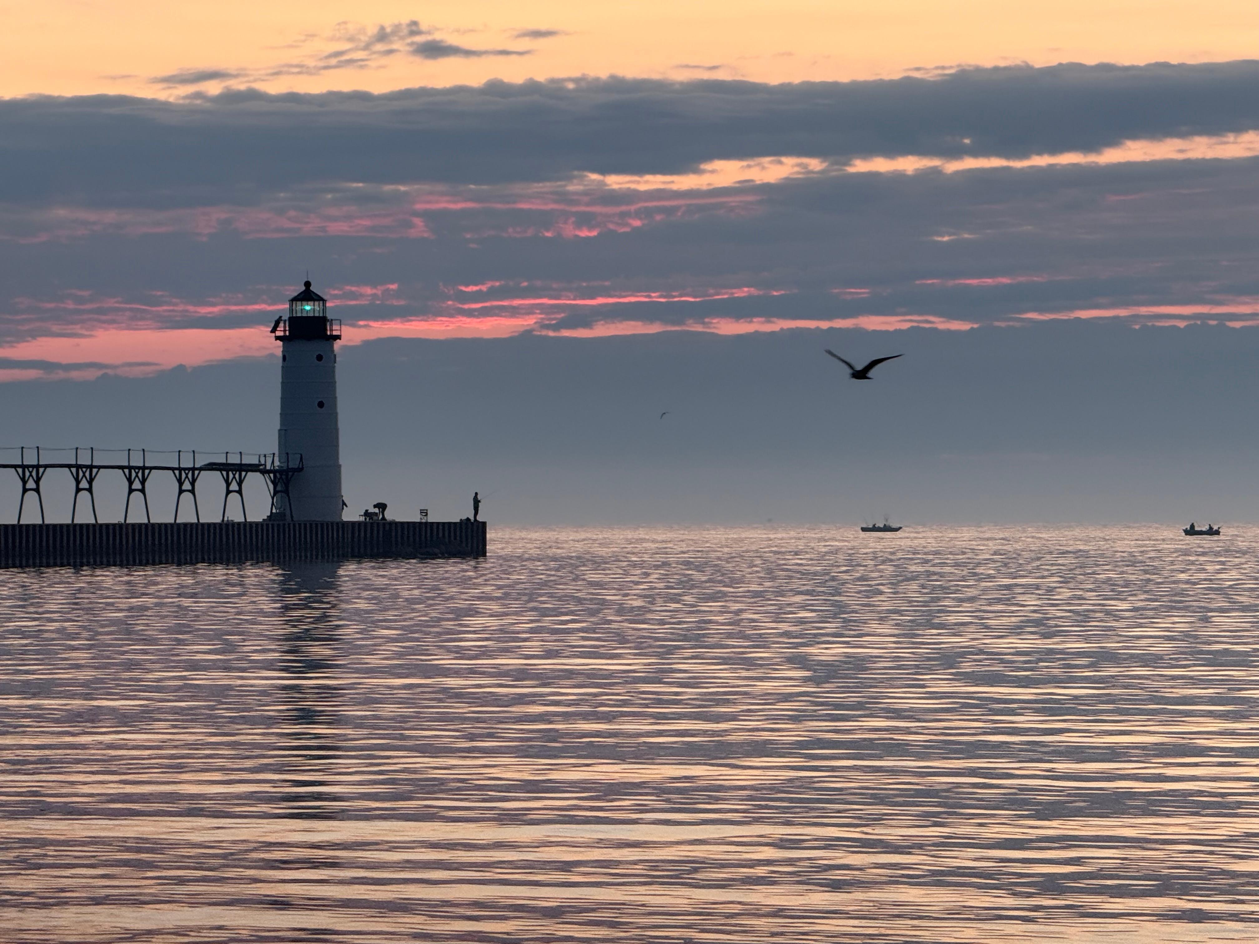 Lighthouse at sunset 