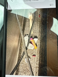 Very dirty behind tv stand