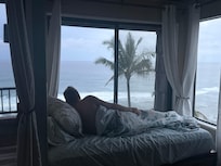 Afternoon nap on the fabulous day bed after a 4 hour beach and trail hike