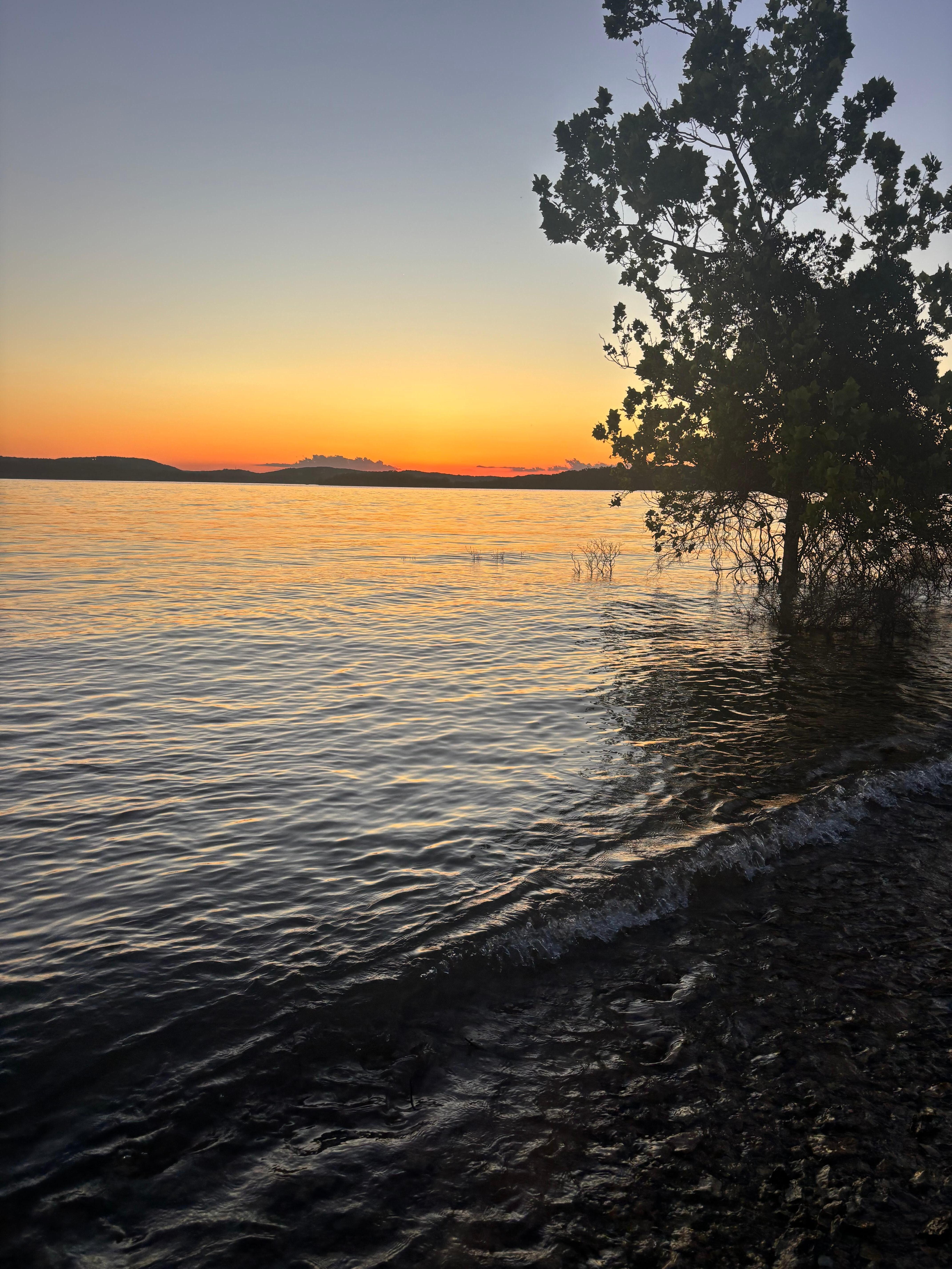 Sunset down by the water’s edge 