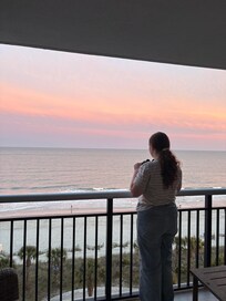 Patio was usable day one but not after the first day. Sunset is beautiful.