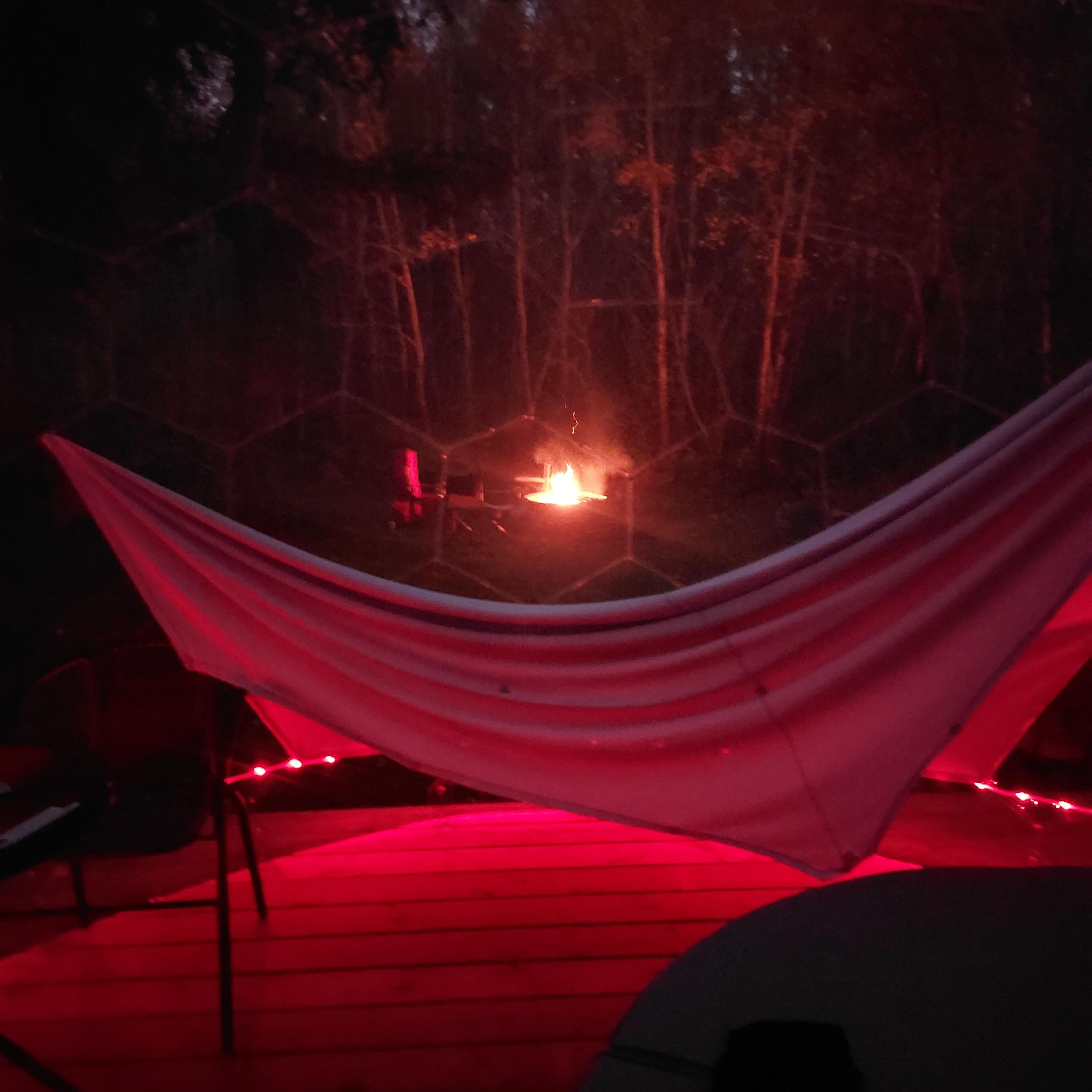 Inside the dome at night