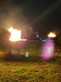 Perfect for grilling and roasting s’mores at the same time on the beach