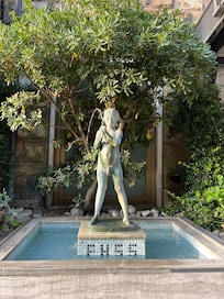 Fountain in front of the hotel.