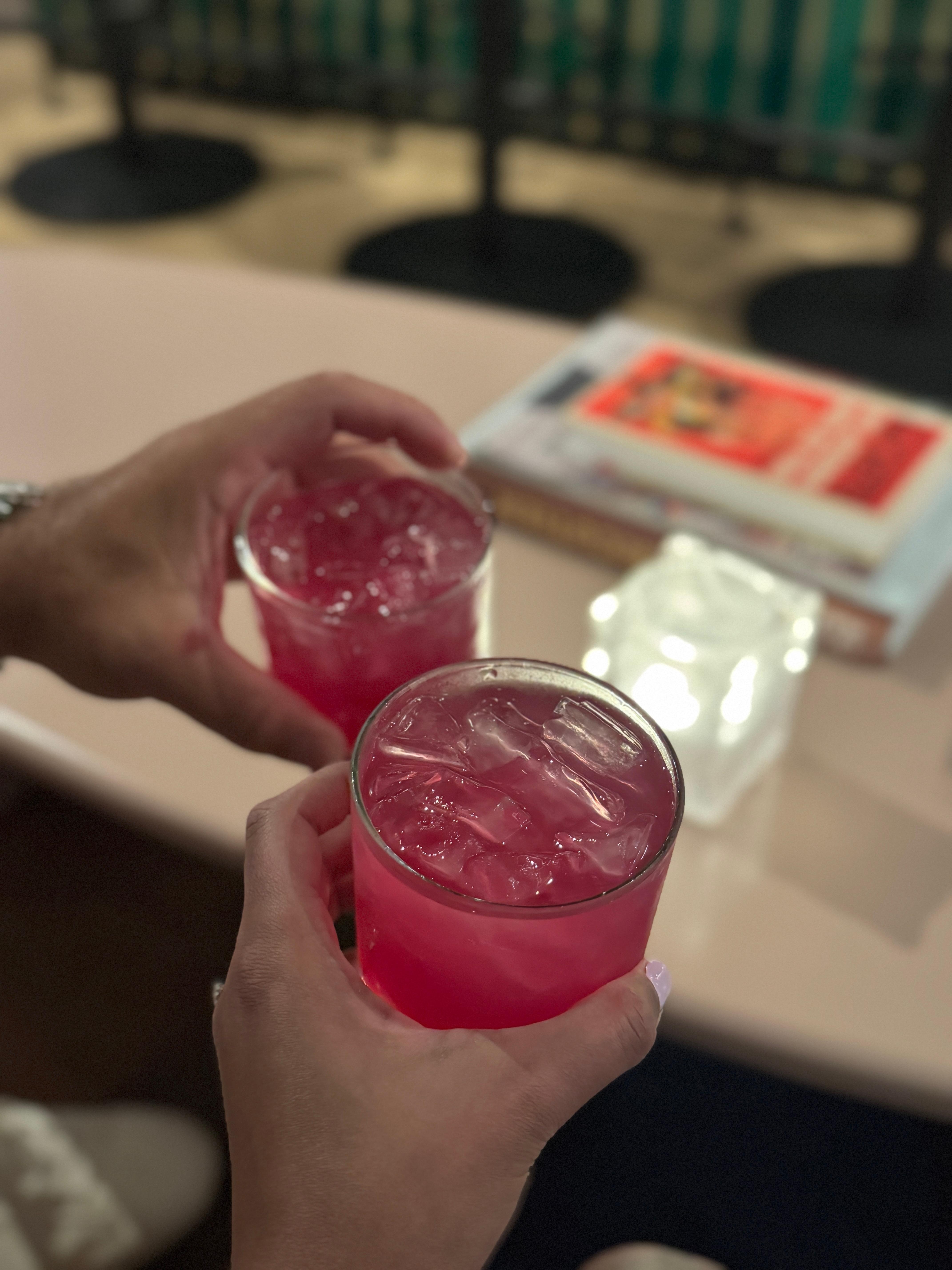 Free welcome drinks were delicious