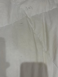 Bed linen has a damp patch in the middle