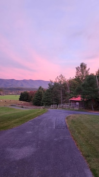 Pink skies at night.