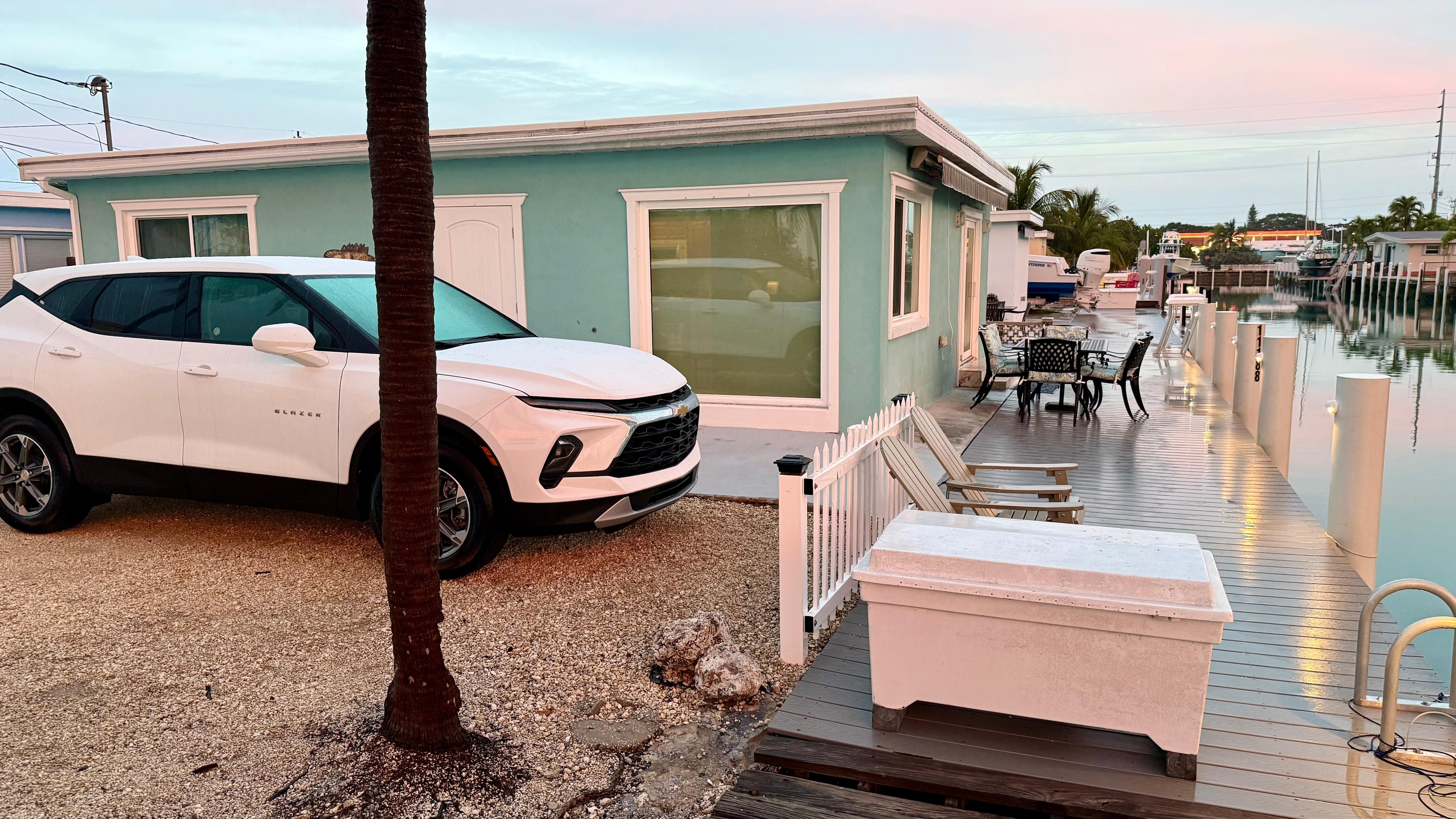 View of the property and dock