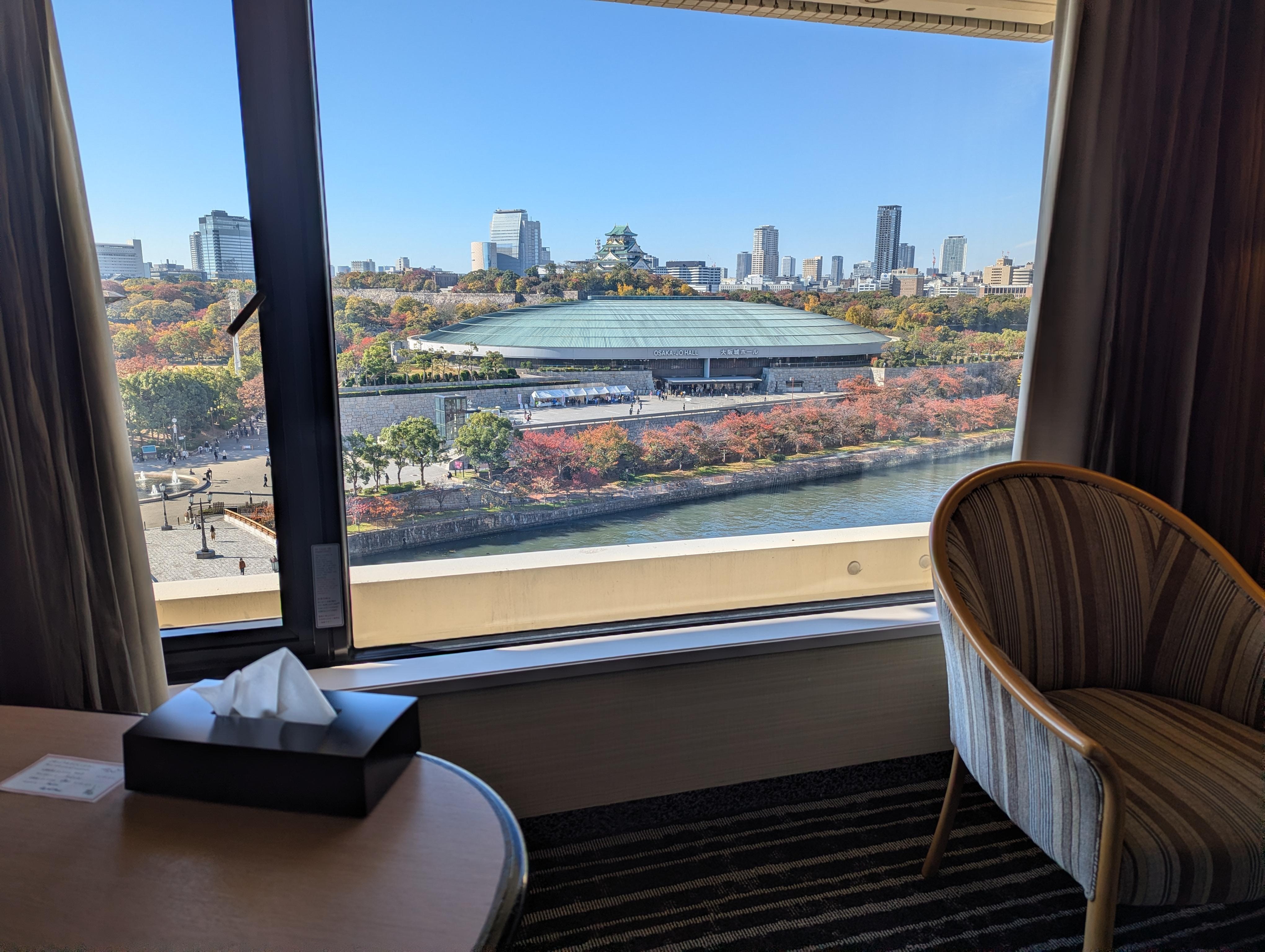 大阪城が見える部屋でした