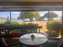 View from the kitchen to the beach