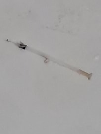 Dirty syringe close-up