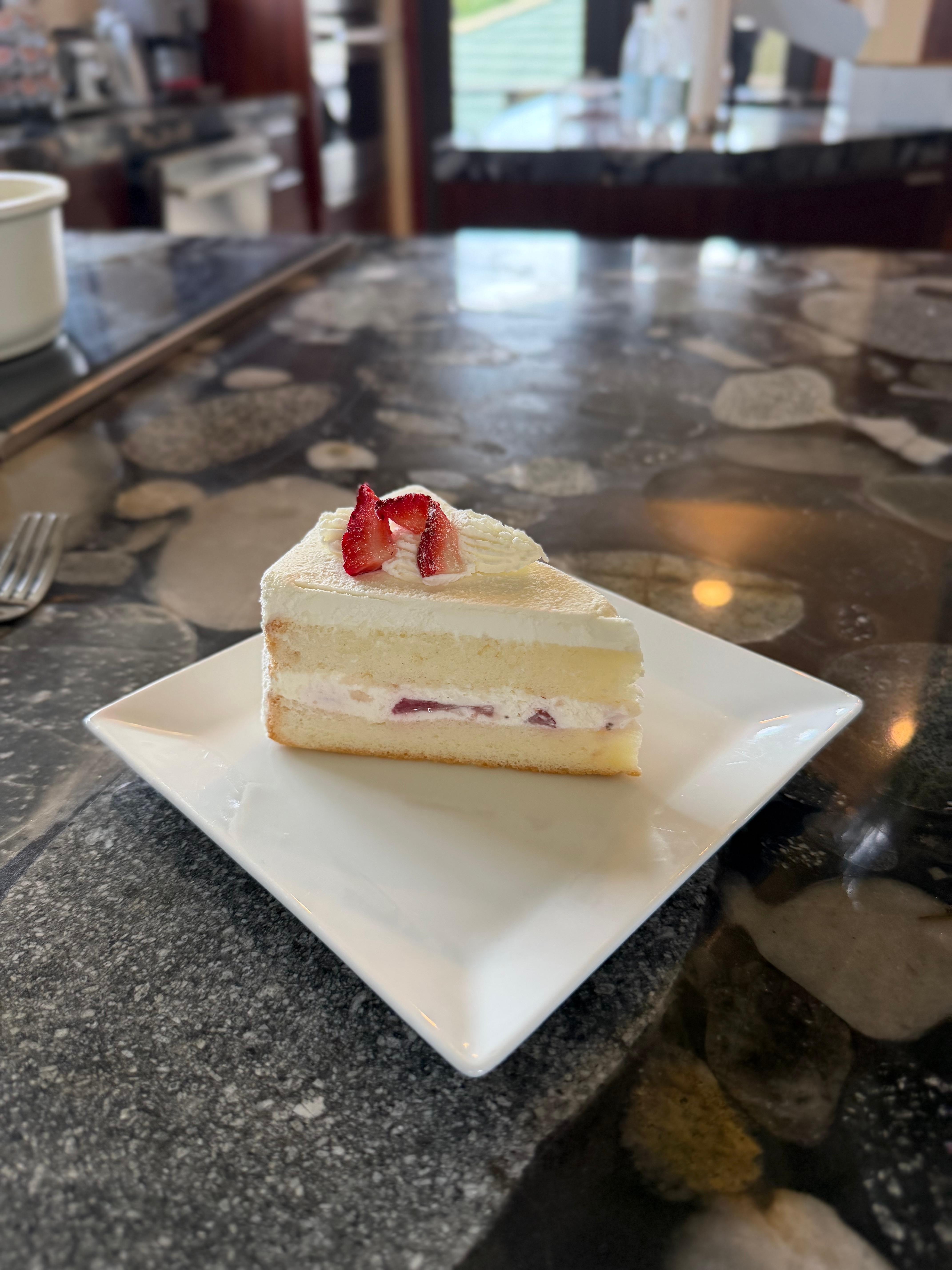 A piece of the  delicious birthday cake brought over for our daughter's birthday.