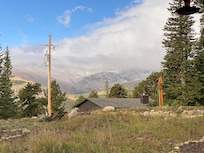 Snow on the mountain the day we left.