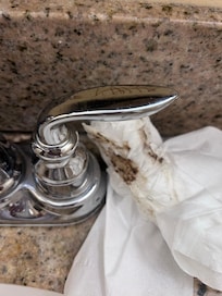 What I wiped up behind sink faucet