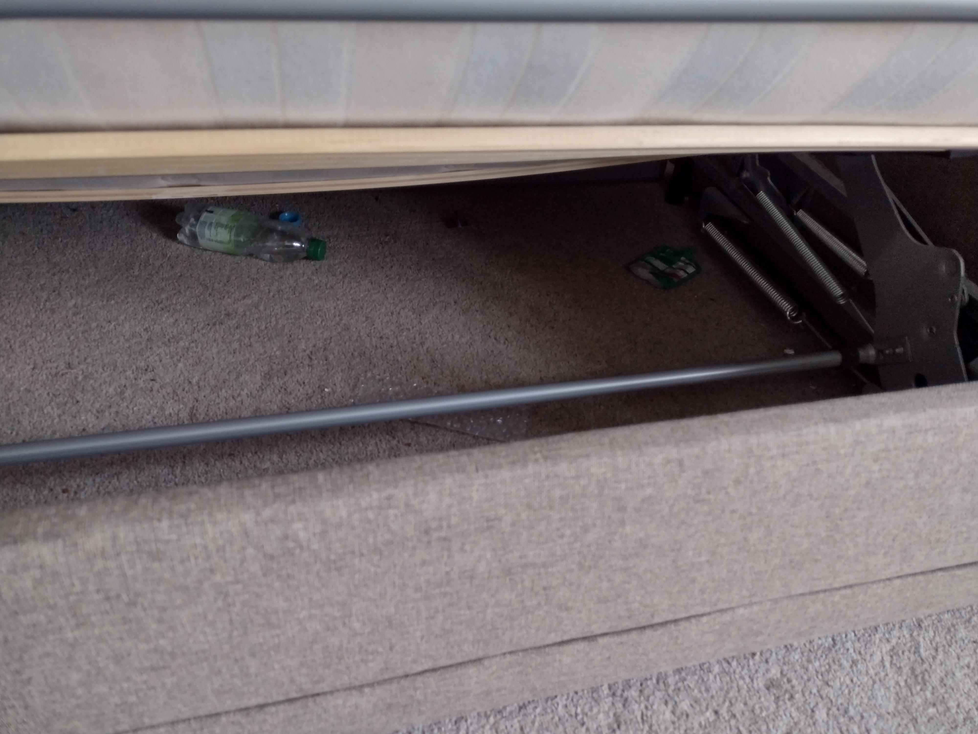 Under the sofa bed