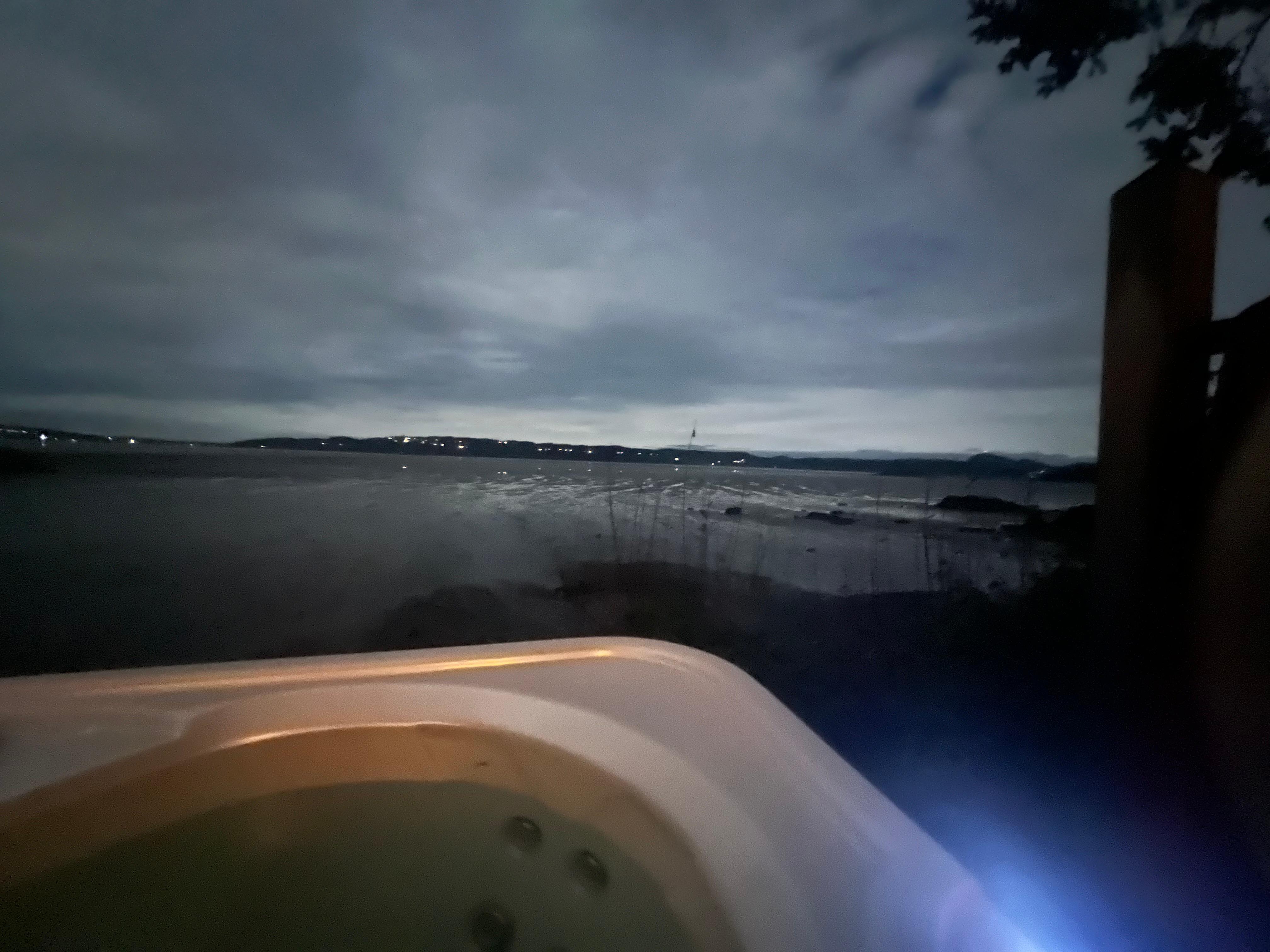 Hot tub, low tide, and full moon. 