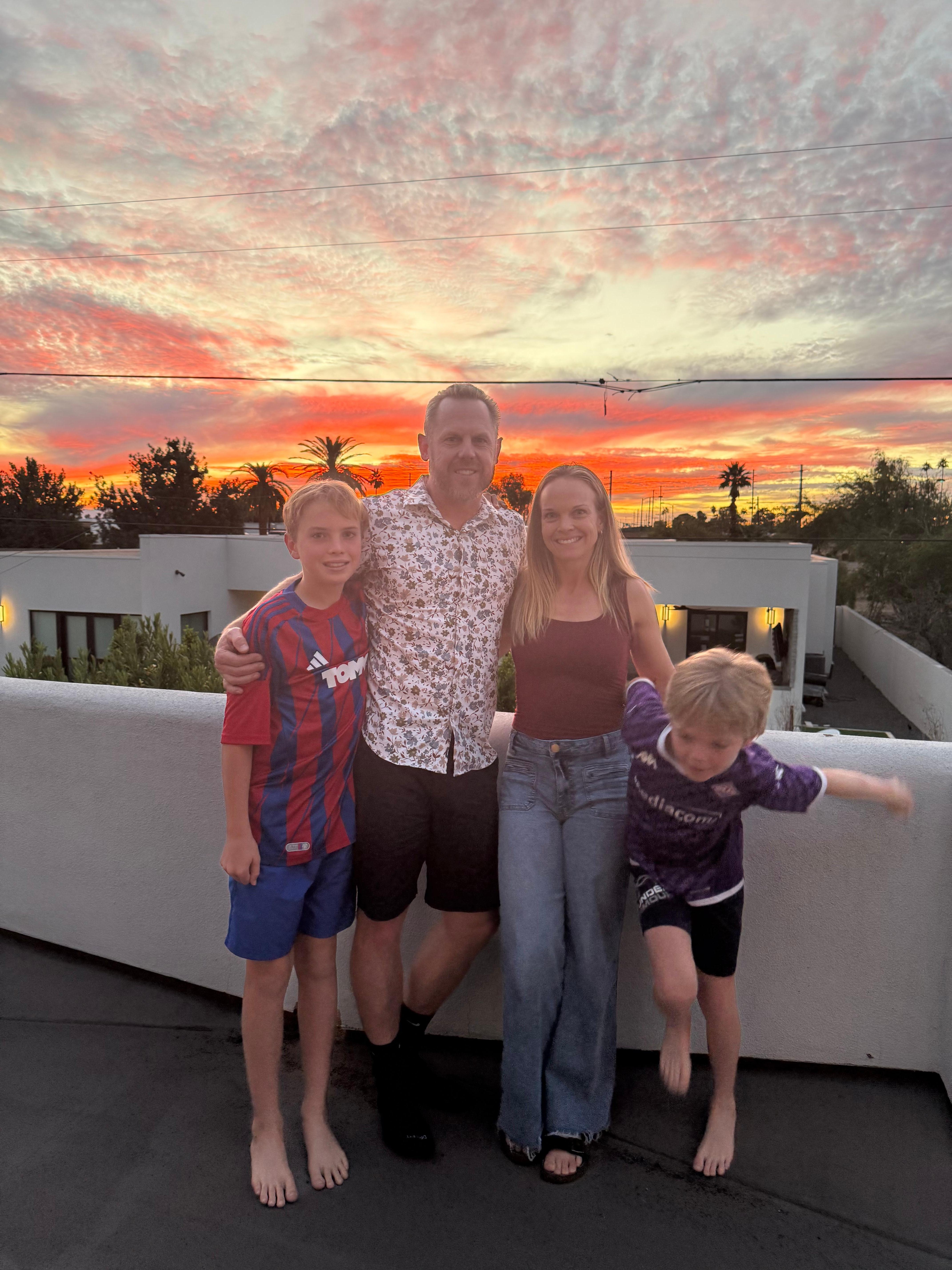 Sunset from upstairs balcony