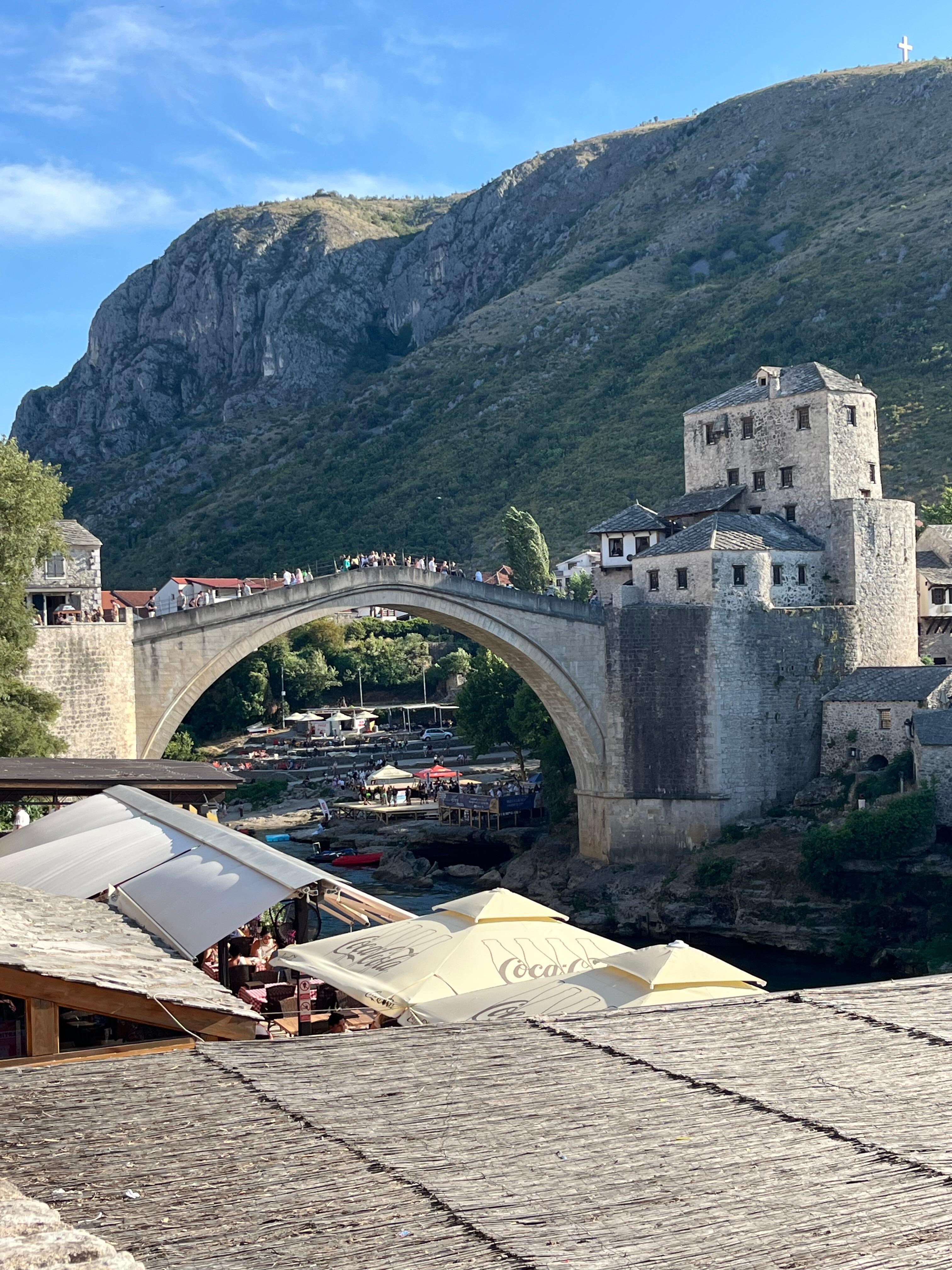 This is from the shops looking back at the bridge. 