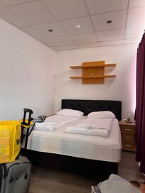 Sufficient size for a night, but the heat from the full wall of windows was uncomfortable.