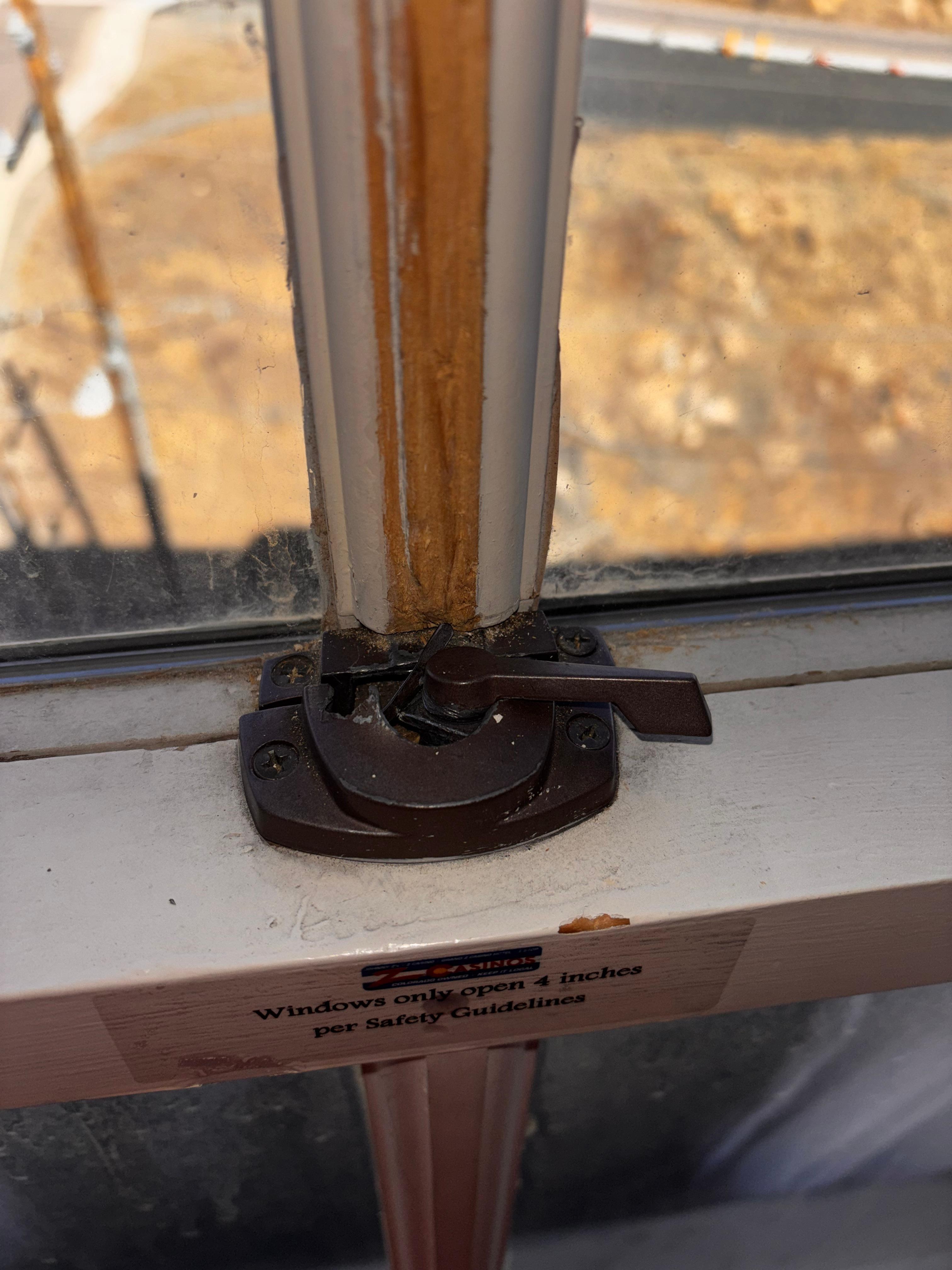 Unable to use window due to broken jammed lock 