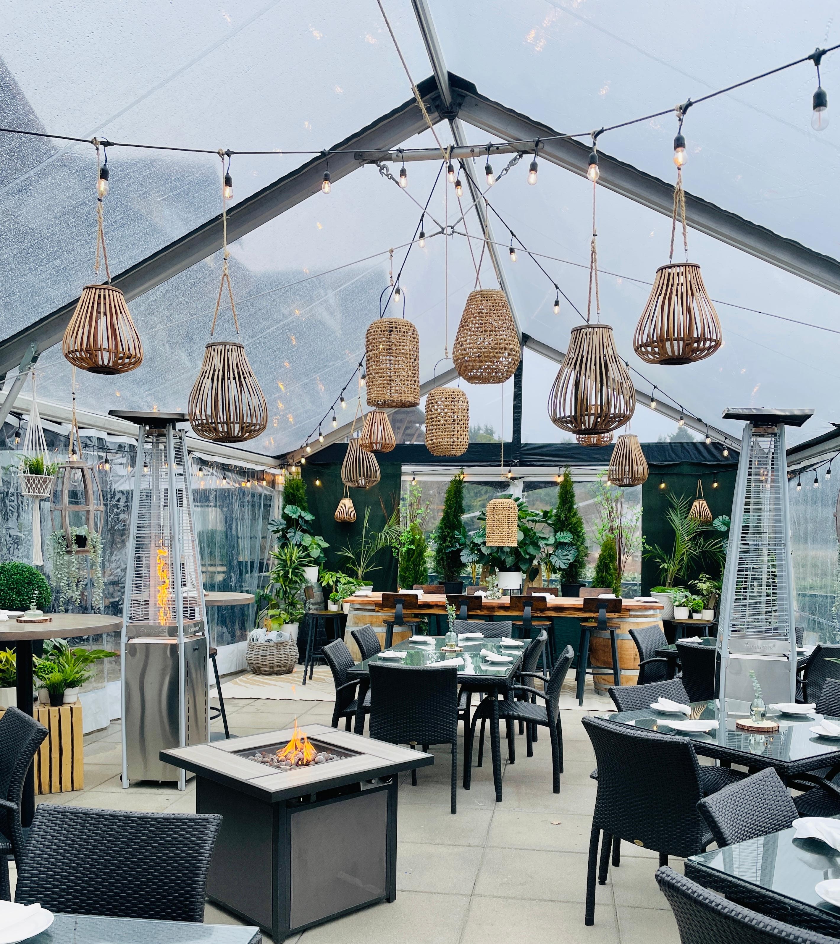 Outside dining is cozy 