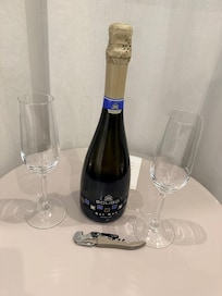 Complimentary bubbly.