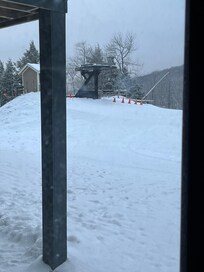 View of the A Quad lift from back window.