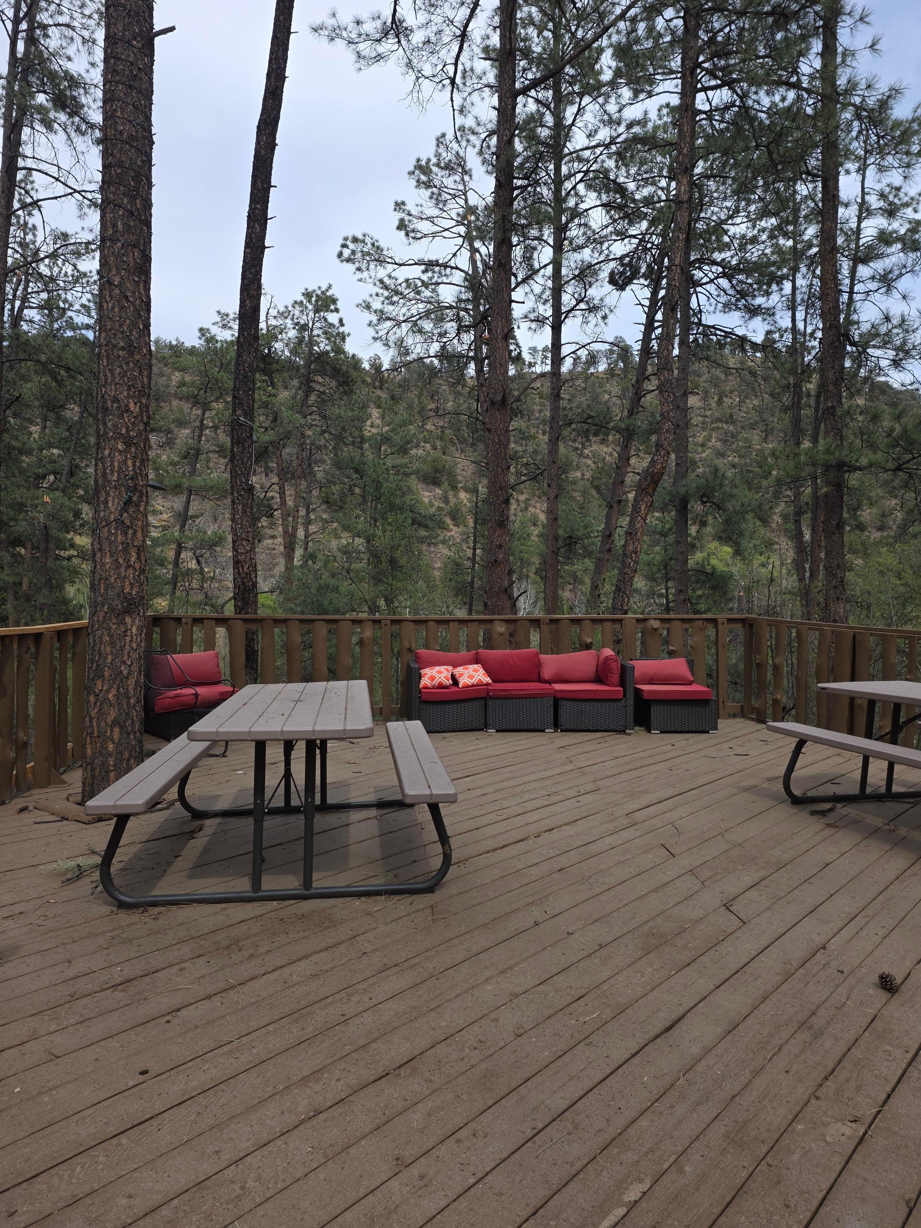 Sitting area right by our cabin!