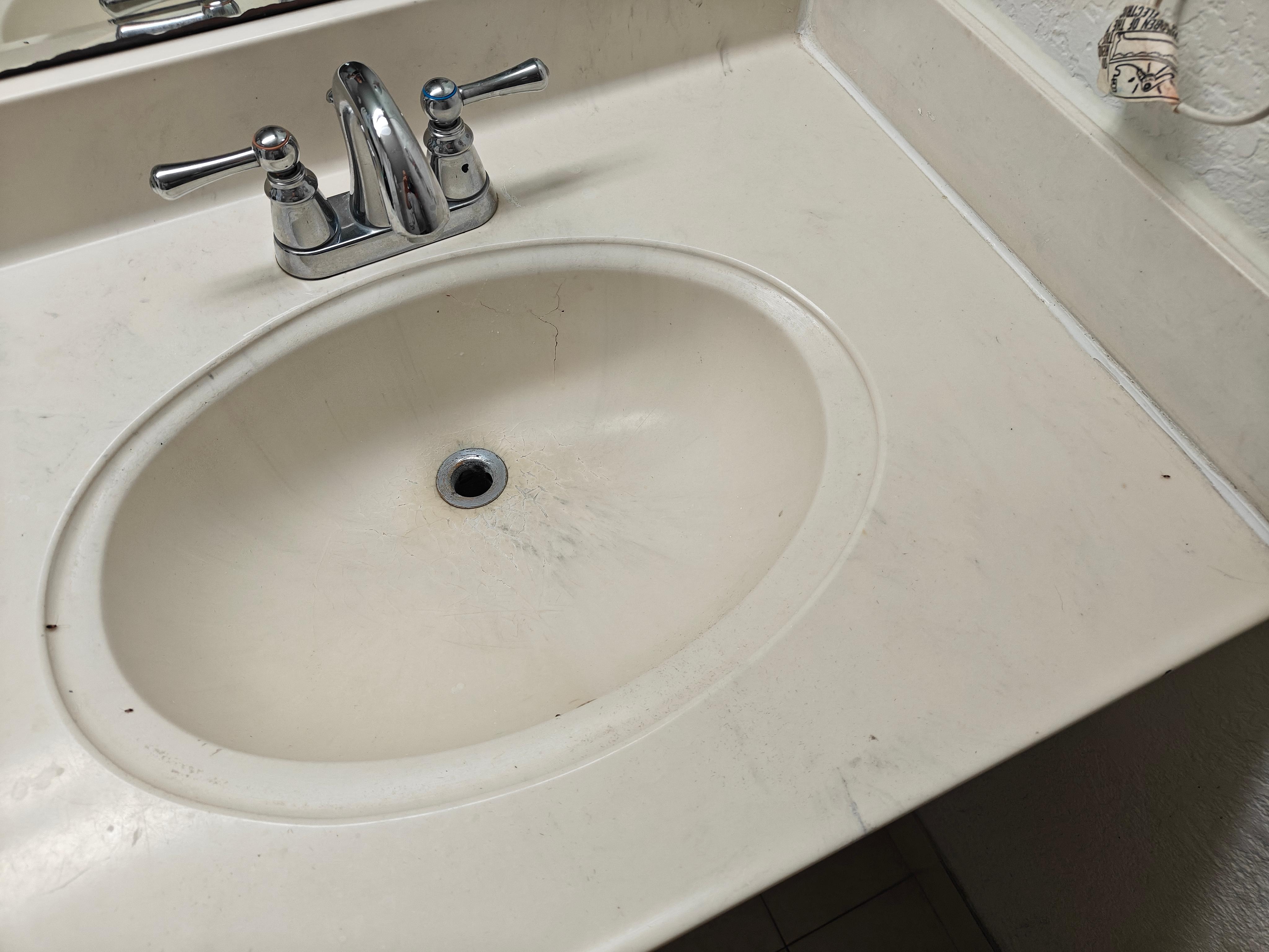 Sink in the morning with roaches running around