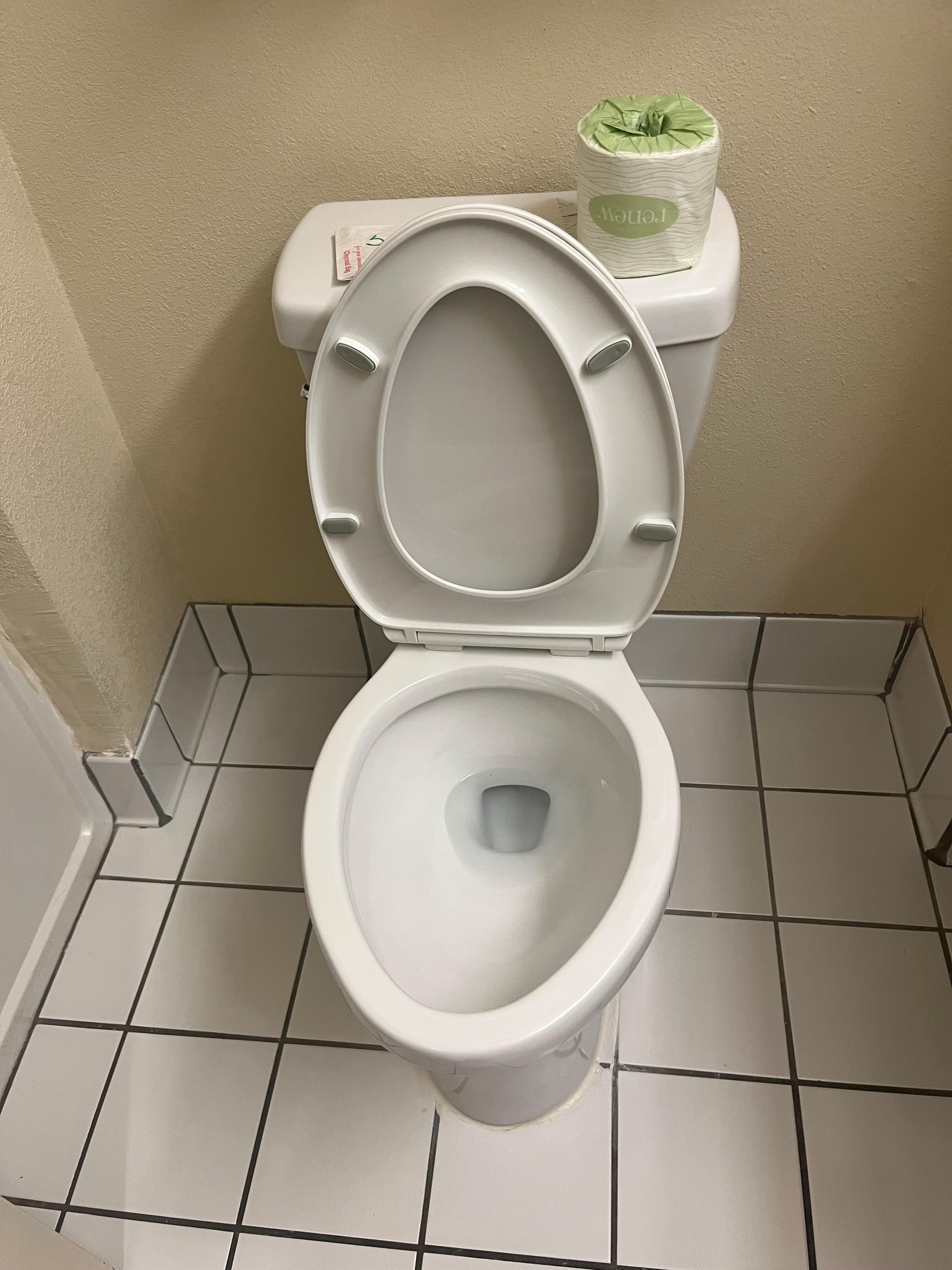 Toilet seat and lid up upon checking in 
