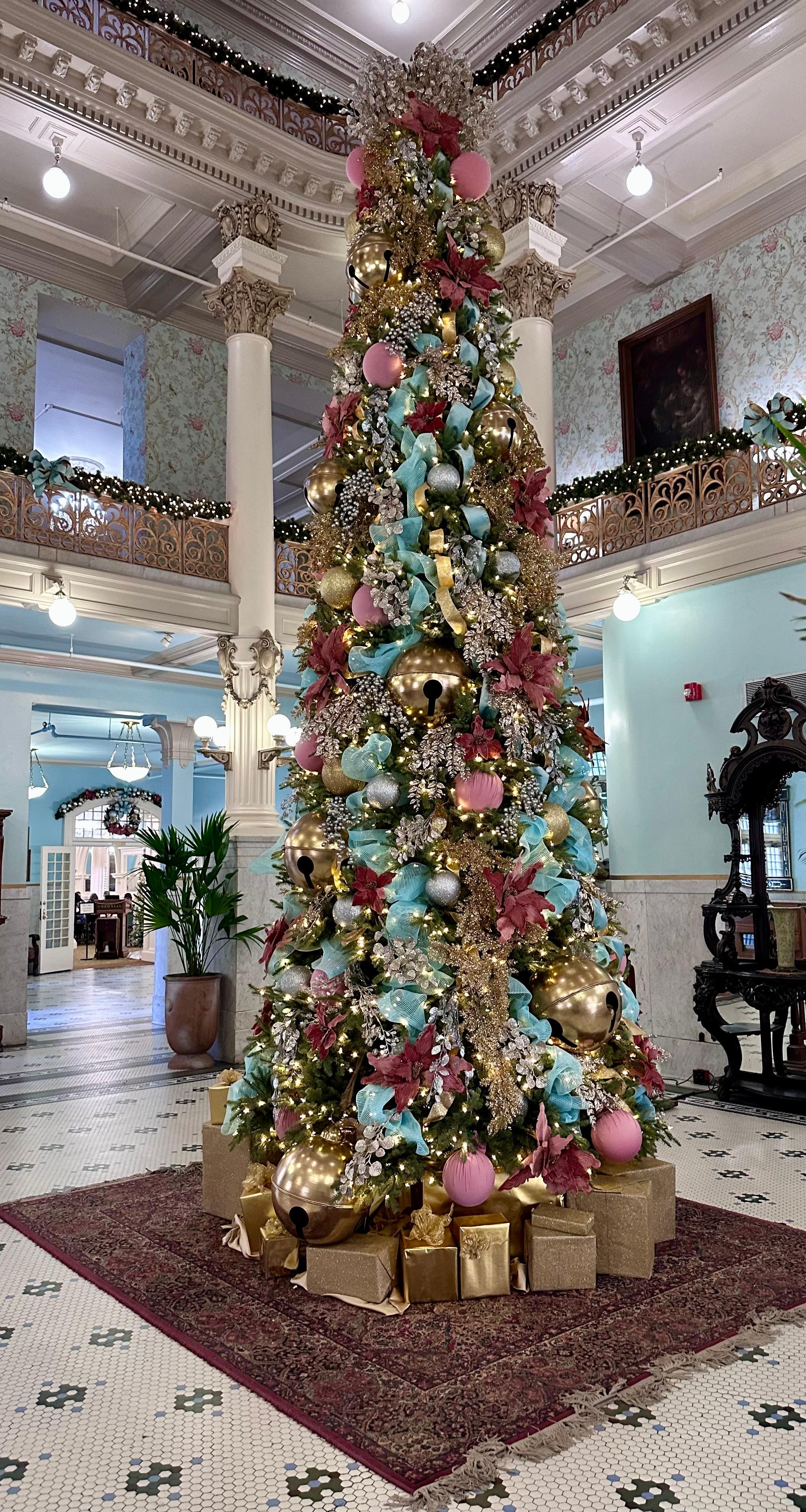 Beautiful Christmas Tree in one the lobby's. 