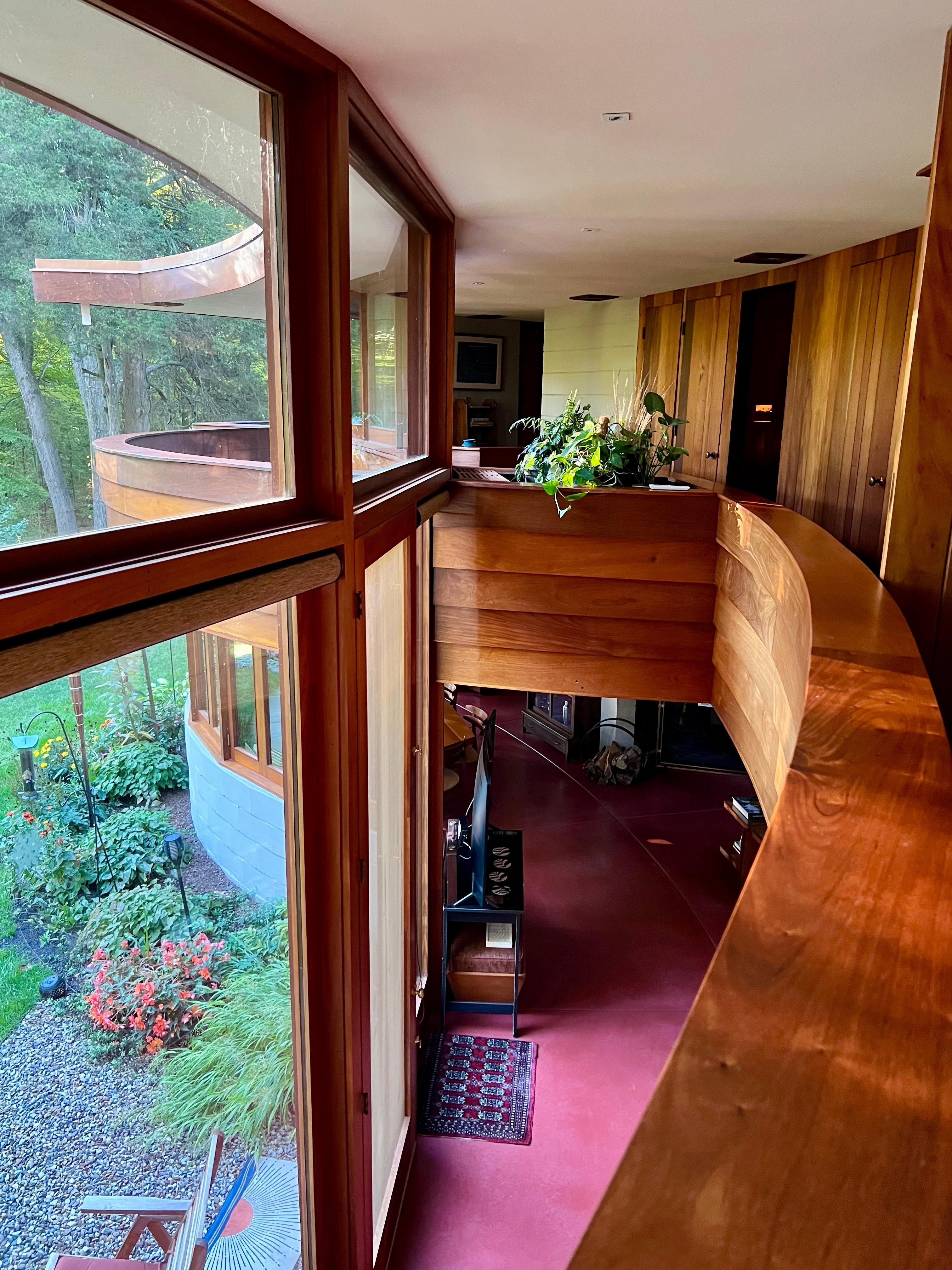 The balcony and upstair hallway from master bedroom 